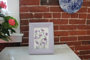 Customizable original watercolor painting florals with pointed pen outline - you choose the colors and size!