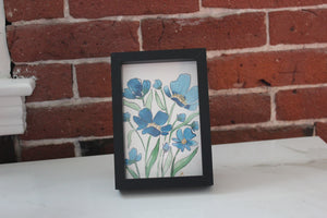 Customizable original watercolor painting florals with pointed pen outline - you choose the colors and size!