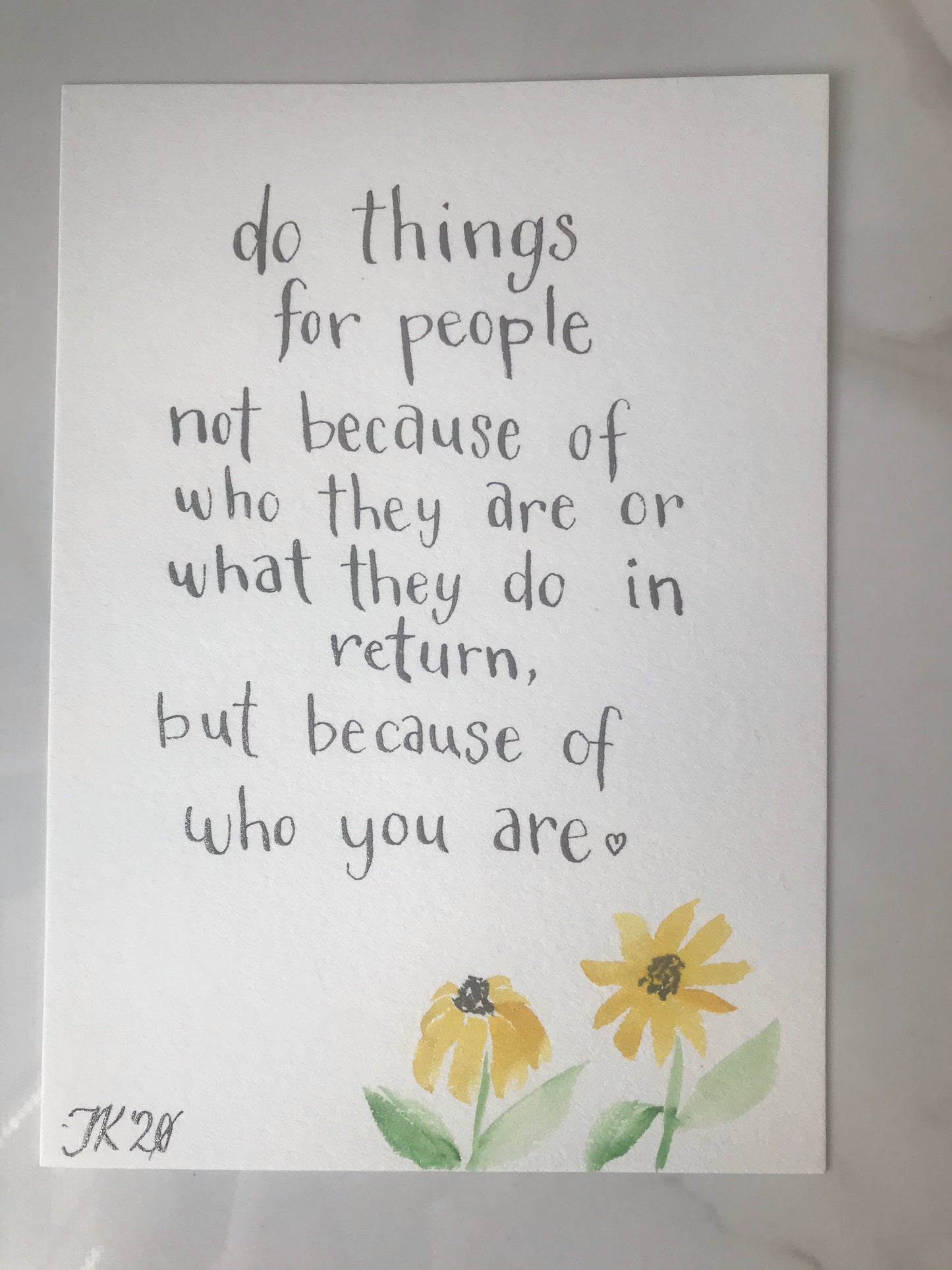 Kindness quote original watercolor painting 5”x7”